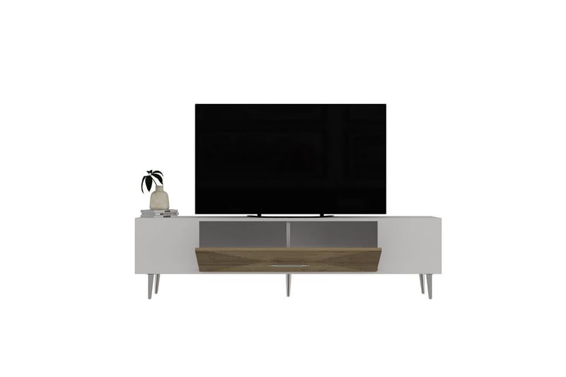 Drova Tv-bänk 150 cm - Ek/Vit/Silver - Möbler - Vardagsrum - Tv-möbler & mediamöbler - Tv-bänkar