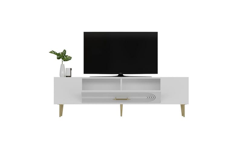 Drova Tv-bänk 150 cm - Vit/Guld - Möbler - Vardagsrum - Tv-möbler & mediamöbler - Tv-bänkar