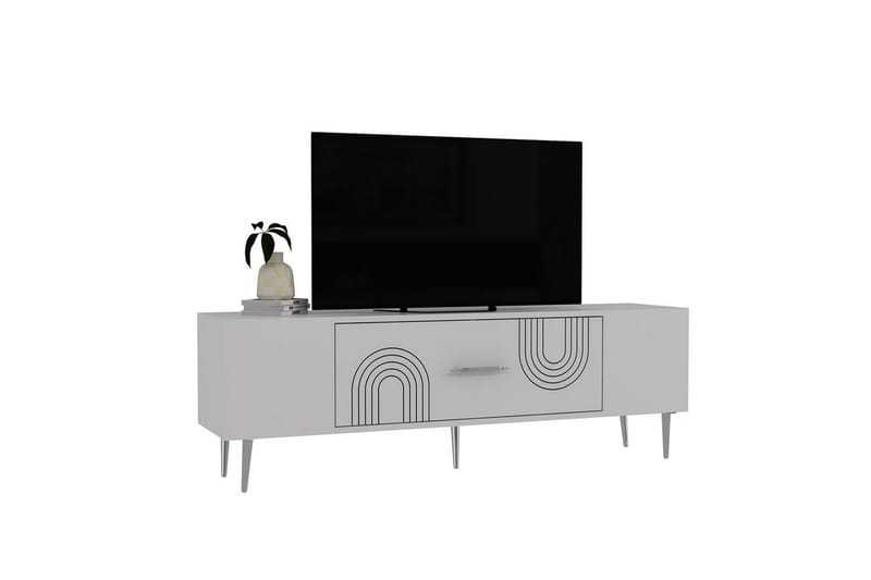 Drova Tv-bänk 150 cm - Vit/Silver - Möbler - Vardagsrum - Tv-möbler & mediamöbler - Tv-bänkar