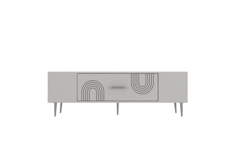 Drova Tv-bänk 150 cm, Vit/Silver