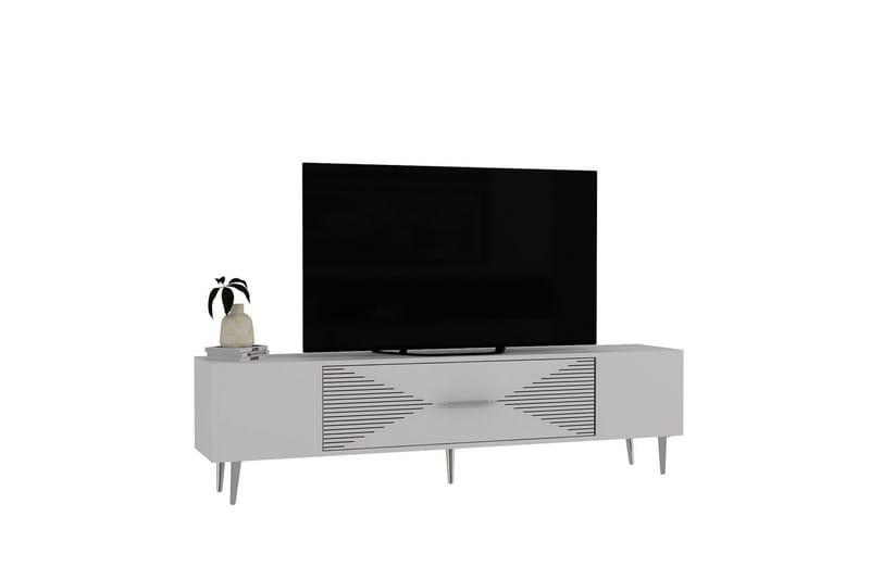 Drova Tv-bänk 150 cm - Vit/Silver - Möbler - Vardagsrum - Tv-möbler & mediamöbler - Tv-bänkar