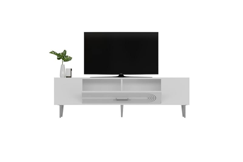 Drova Tv-bänk 150 cm - Vit/Silver - Möbler - Vardagsrum - Tv-möbler & mediamöbler - Tv-bänkar