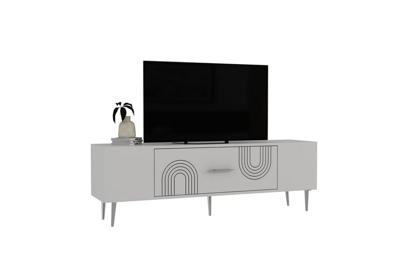 Drova Tv-bänk 150 cm - Vit/Silver - Möbler - Vardagsrum - Tv-möbler & mediamöbler - Tv-bänkar