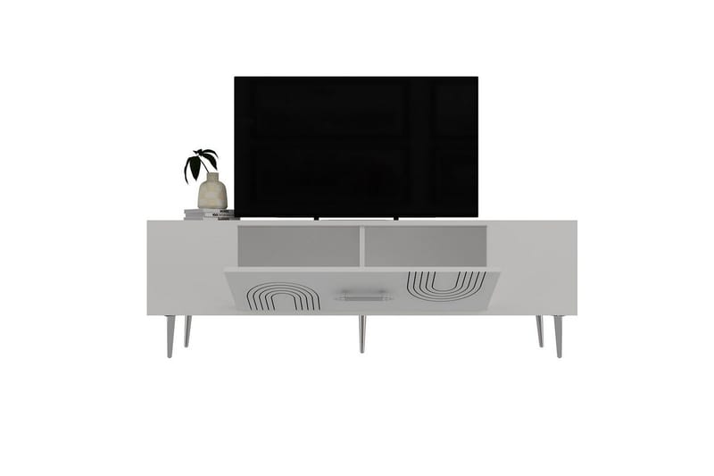 Drova Tv-bänk 150 cm - Vit/Silver - Möbler - Vardagsrum - Tv-möbler & mediamöbler - Tv-bänkar