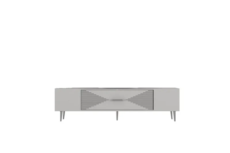 Drova Tv-bänk 150 cm, Vit/Silver