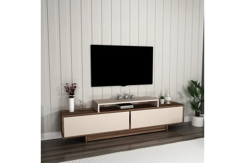 Durros Tv-bänk 180 cm - Valnöt/Beige - Möbler - Vardagsrum - Tv-möbler & mediamöbler - Tv-bänkar