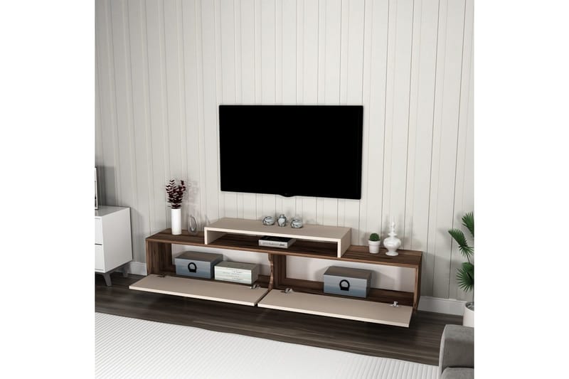 Durros Tv-bänk 180 cm - Valnöt/Beige - Möbler - Vardagsrum - Tv-möbler & mediamöbler - Tv-bänkar