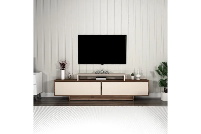 Durros Tv-bänk 180 cm - Valnöt/Beige - Möbler - Vardagsrum - Tv-möbler & mediamöbler - Tv-bänkar