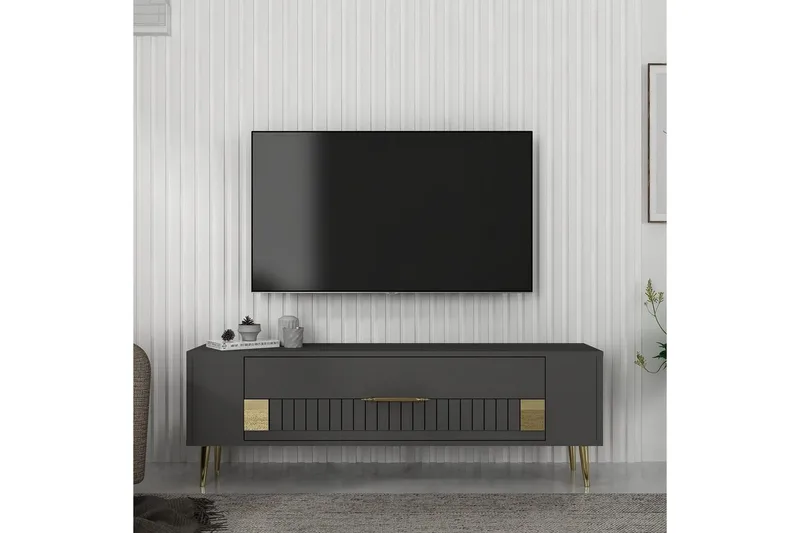 Estel Tv-bänk 120 cm - Antracit/Guld - Möbler - Vardagsrum - Tv-möbler & mediamöbler - Tv-bänkar