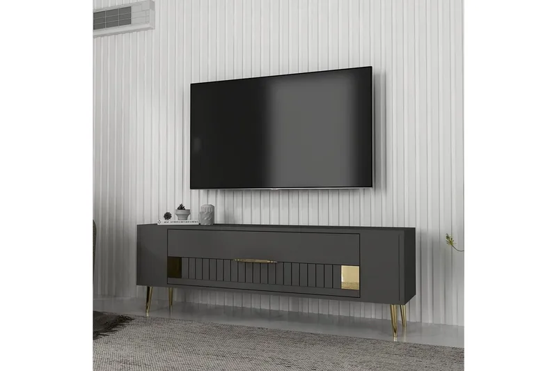 Estel Tv-bänk 120 cm - Antracit/Guld - Möbler - Vardagsrum - Tv-möbler & mediamöbler - Tv-bänkar