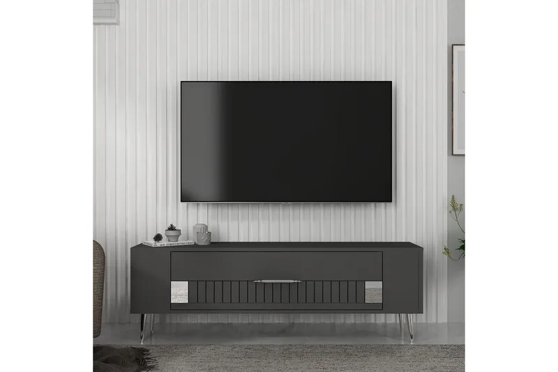 Estel Tv-bänk 120 cm - Antracit/Silver - Möbler - Vardagsrum - Tv-möbler & mediamöbler - Tv-bänkar