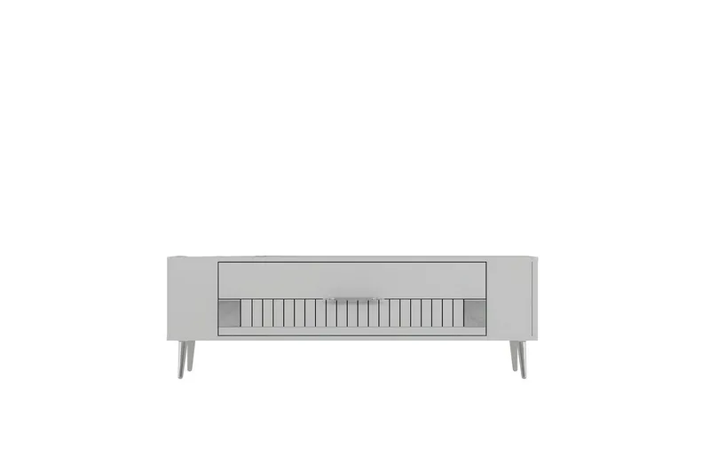 Estel Tv-bänk 120 cm - Vit/Silver - Möbler - Vardagsrum - Tv-möbler & mediamöbler - Tv-bänkar
