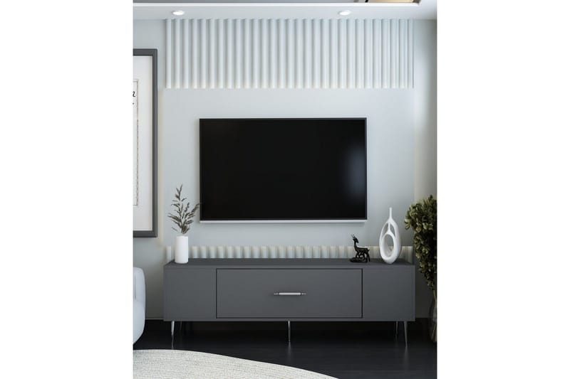 Feynor Tv-bänk 150 cm - Antracit/Silver - Möbler - Vardagsrum - Tv-möbler & mediamöbler - Tv-bänkar