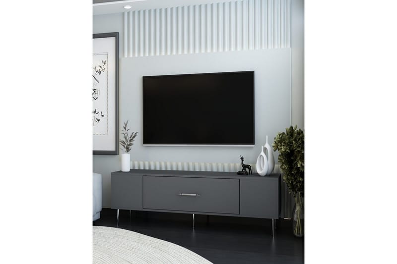 Feynor Tv-bänk 150 cm - Antracit/Silver - Möbler - Vardagsrum - Tv-möbler & mediamöbler - Tv-bänkar