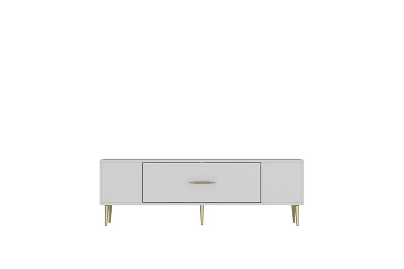 Feynor Tv-bänk 150 cm - Vit/Guld - Möbler - Vardagsrum - Tv-möbler & mediamöbler - Tv-bänkar