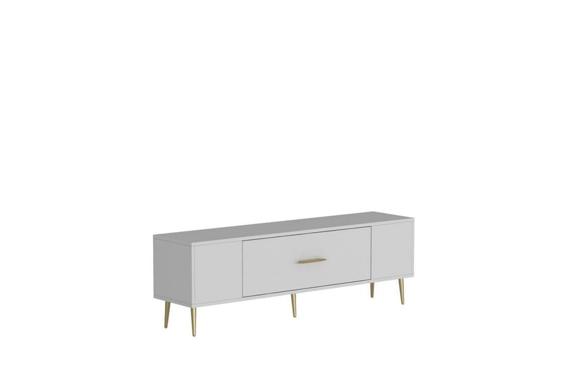 Feynor Tv-bänk 150 cm, Vit/Guld