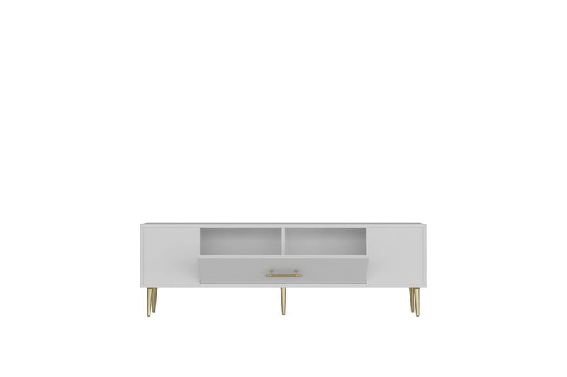 Feynor Tv-bänk 150 cm - Vit/Guld - Möbler - Vardagsrum - Tv-möbler & mediamöbler - Tv-bänkar