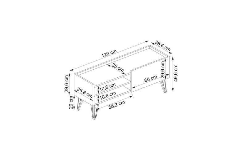 Giancarlo Tv-bänk 120 cm - Blå/Antracit - Möbler - Vardagsrum - Tv-möbler & mediamöbler - Tv-bänkar