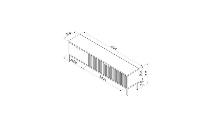 Hew Tv-bänk 150 cm - Vit/Valnöt - Möbler - Vardagsrum - Tv-möbler & mediamöbler - Tv-bänkar