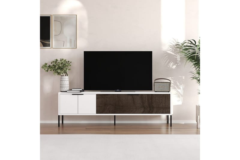 Hew Tv-bänk 150 cm - Vit/Valnöt - Möbler - Vardagsrum - Tv-möbler & mediamöbler - Tv-bänkar