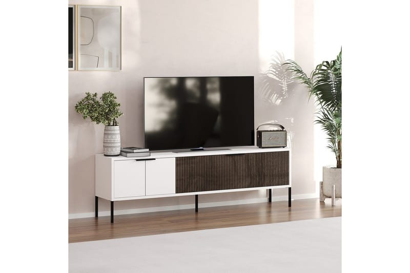 Hew Tv-bänk 150 cm - Vit/Valnöt - Möbler - Vardagsrum - Tv-möbler & mediamöbler - Tv-bänkar