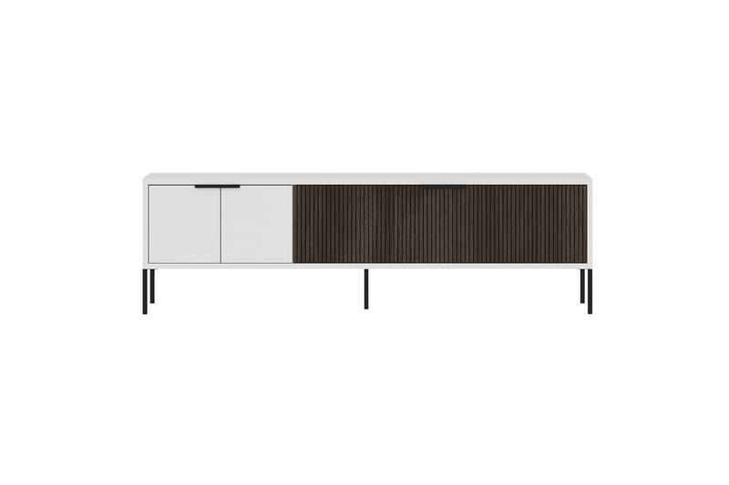 Hew Tv-bänk 150 cm, Vit/Valnöt