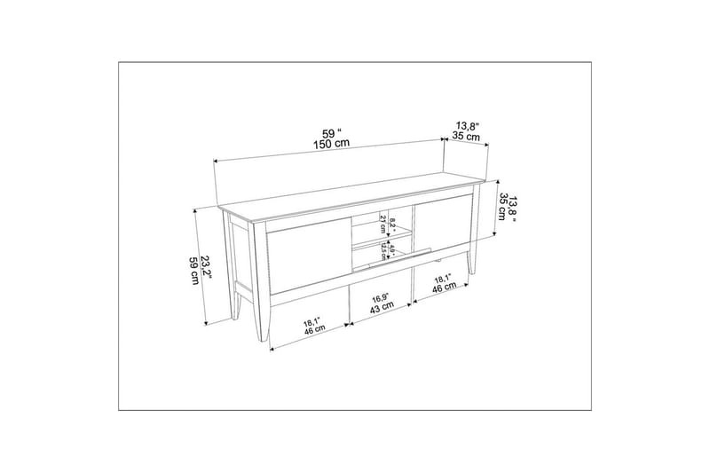 Hue Tv-bänk 150 cm - Grön - Möbler - Vardagsrum - Tv-möbler & mediamöbler - Tv-bänkar