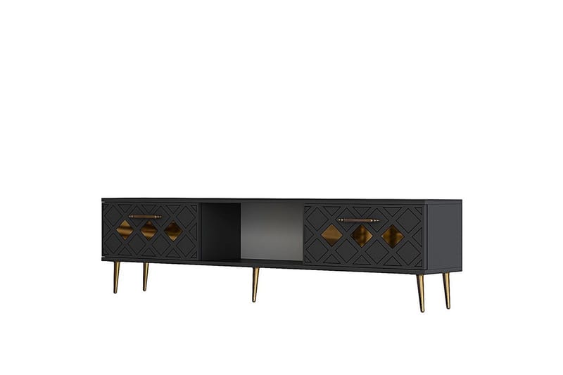 Ilna Tv-bänk 150 cm, Antracit/Guld
