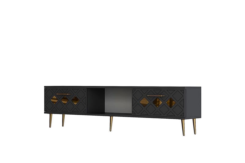 Ilna Tv-bänk 150 cm, Antracit/Guld
