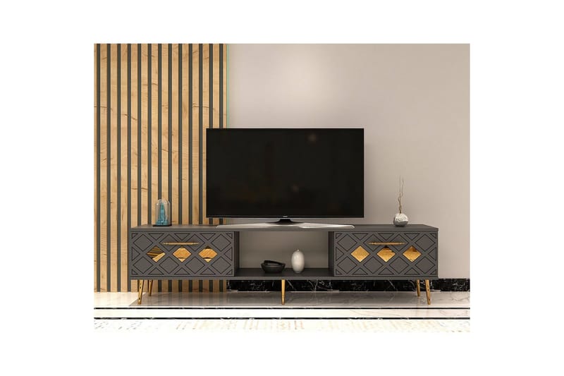 Ilna Tv-bänk 150 cm - Antracit/Guld - Möbler - Vardagsrum - Tv-möbler & mediamöbler - Tv-bänkar