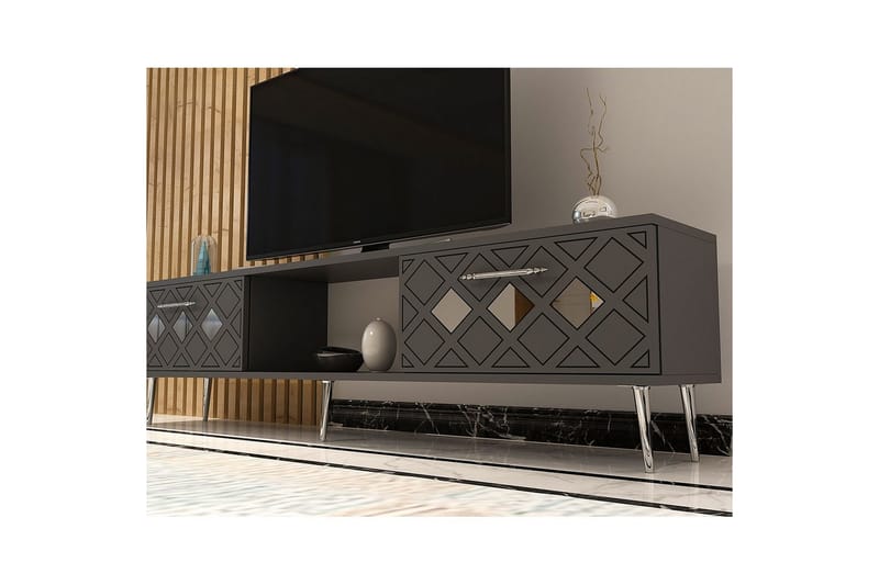 Ilna Tv-bänk 150 cm - Antracit/Silver - Möbler - Vardagsrum - Tv-möbler & mediamöbler - Tv-bänkar