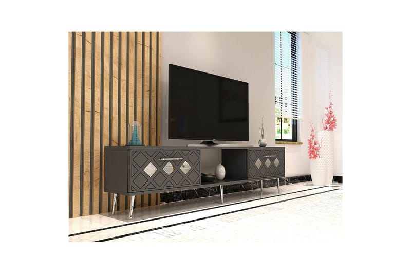 Ilna Tv-bänk 150 cm - Antracit/Silver - Möbler - Vardagsrum - Tv-möbler & mediamöbler - Tv-bänkar