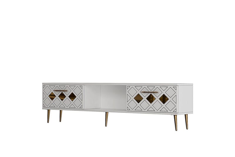 Ilna Tv-bänk 150 cm, Vit/Guld