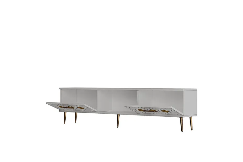 Ilna Tv-bänk 150 cm - Vit/Silver - Möbler - Vardagsrum - Tv-möbler & mediamöbler - Tv-bänkar