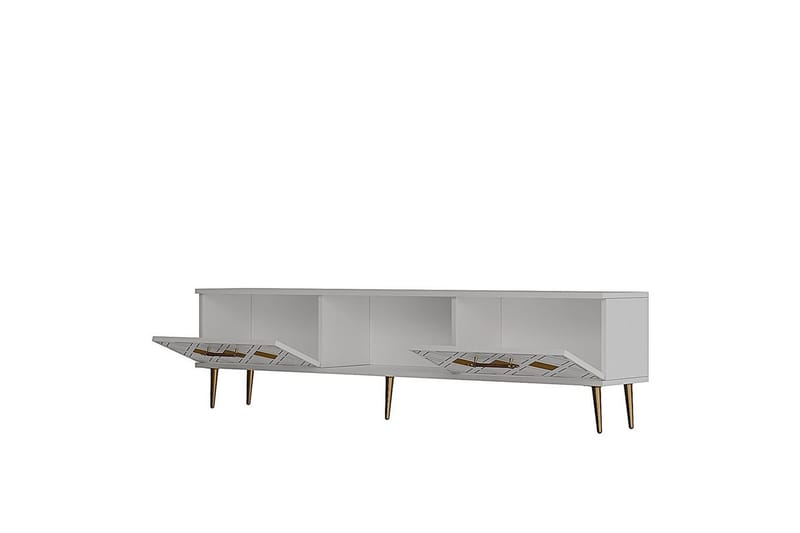 Ilna Tv-bänk 150 cm - Vit/Silver - Möbler - Vardagsrum - Tv-möbler & mediamöbler - Tv-bänkar