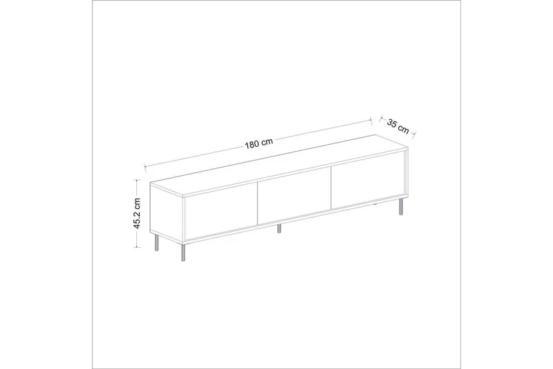 Imaj Golvstående Tv-bänk 180 cm med Förvaring i Målat Trä - Vit - Möbler - Vardagsrum - Tv-möbler & mediamöbler - Tv-bänkar