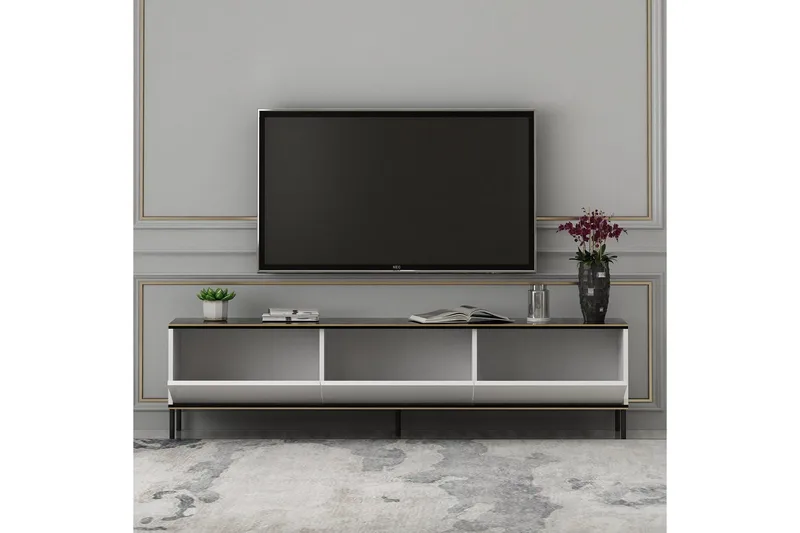 Imaj Golvstående Tv-bänk 180 cm med Förvaring i Målat Trä - Vit - Möbler - Vardagsrum - Tv-möbler & mediamöbler - Tv-bänkar