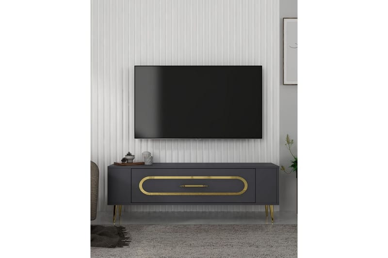 Javin Tv-bänk 120 cm - Antracit/Guld - Möbler - Vardagsrum - Tv-möbler & mediamöbler - Tv-bänkar