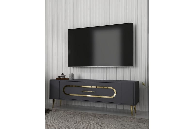 Javin Tv-bänk 120 cm - Antracit/Guld - Möbler - Vardagsrum - Tv-möbler & mediamöbler - Tv-bänkar
