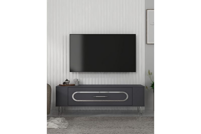 Javin Tv-bänk 120 cm - Antracit/Silver - Möbler - Vardagsrum - Tv-möbler & mediamöbler - Tv-bänkar