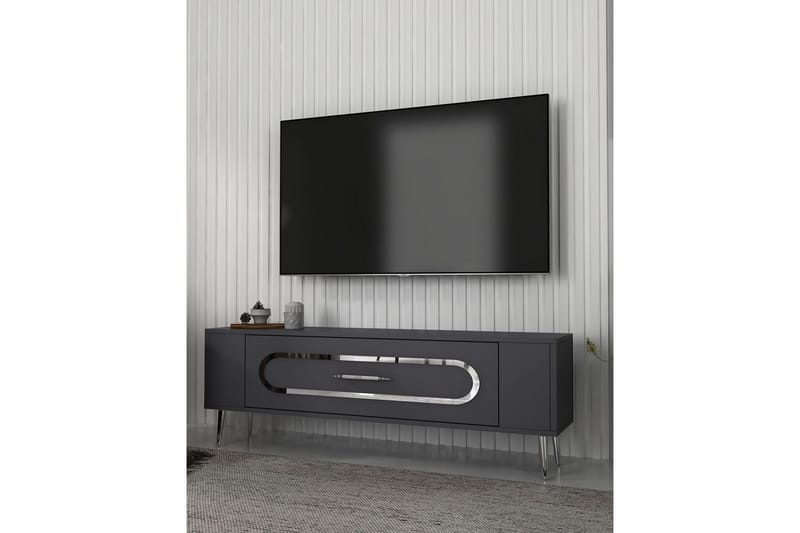 Javin Tv-bänk 120 cm - Antracit/Silver - Möbler - Vardagsrum - Tv-möbler & mediamöbler - Tv-bänkar