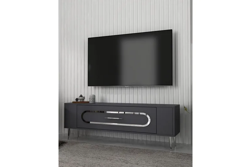 Javin Tv-bänk 120 cm - Antracit/Silver - Möbler - Vardagsrum - Tv-möbler & mediamöbler - Tv-bänkar