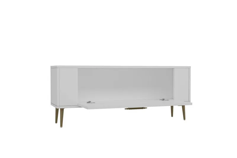 Javin Tv-bänk 120 cm - Vit/Guld - Möbler - Vardagsrum - Tv-möbler & mediamöbler - Tv-bänkar