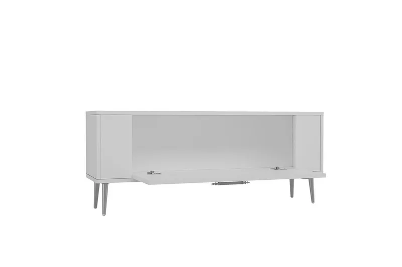 Javin Tv-bänk 120 cm - Vit/Silver - Möbler - Vardagsrum - Tv-möbler & mediamöbler - Tv-bänkar