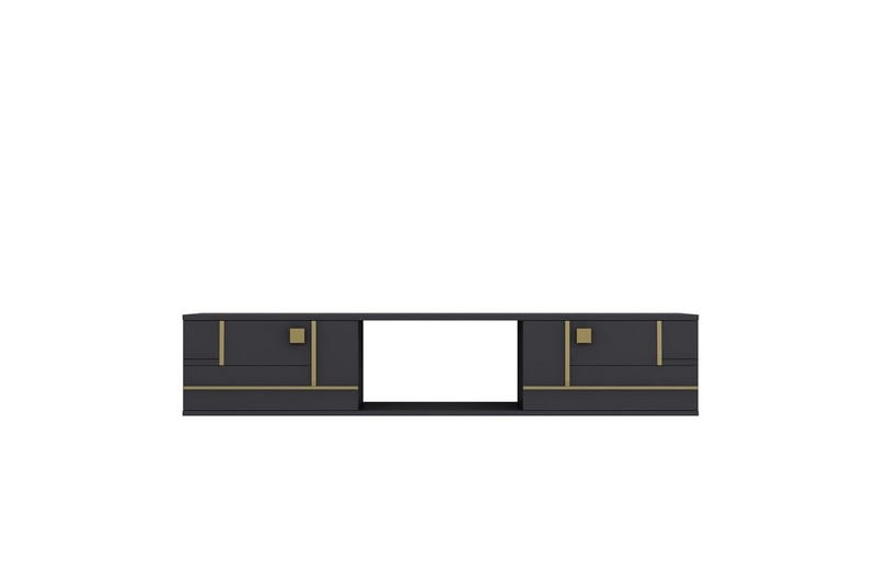 Jorin Tv-bänk 150 cm, Antracit/Guld