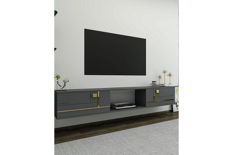 Jorin Tv-bänk 150 cm - Antracit/Guld - Möbler - Vardagsrum - Tv-möbler & mediamöbler - Tv-bänkar