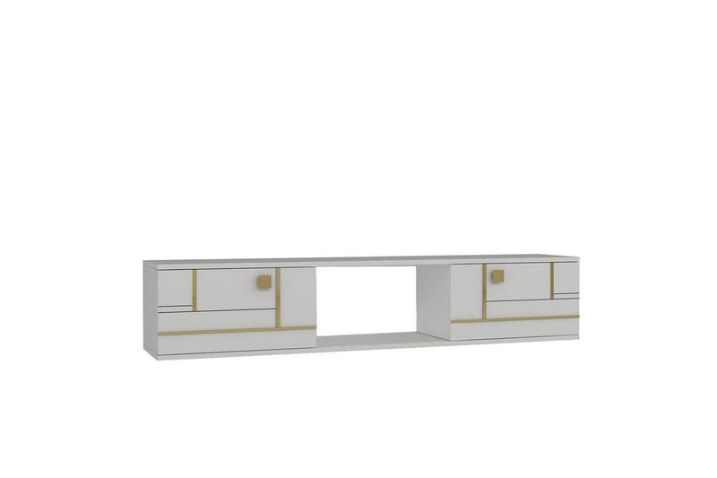Jorin Tv-bänk 150 cm - Vit/Guld - Möbler - Vardagsrum - Tv-möbler & mediamöbler - Tv-bänkar