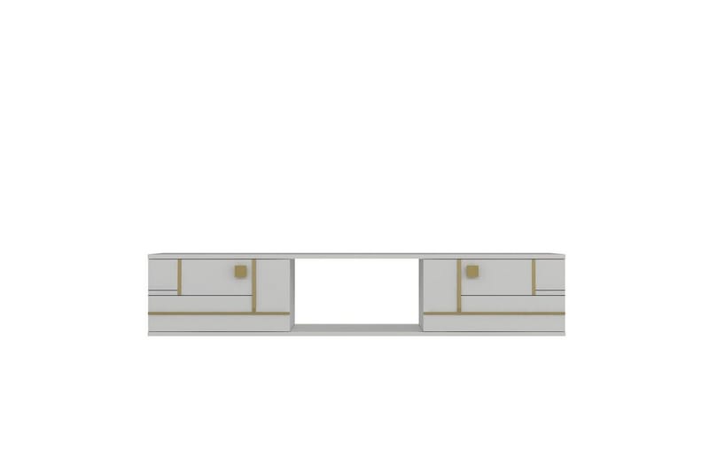 Jorin Tv-bänk 150 cm, Vit/Guld