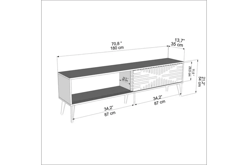 Kalon Tv-bänk 180 cm - Antracit/Vit - Möbler - Vardagsrum - Tv-möbler & mediamöbler - Tv-bänkar