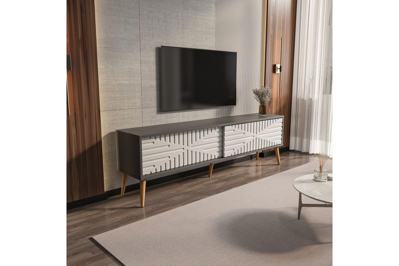 Kalon Tv-bänk 180 cm - Antracit/Vit - Möbler - Vardagsrum - Tv-möbler & mediamöbler - Tv-bänkar